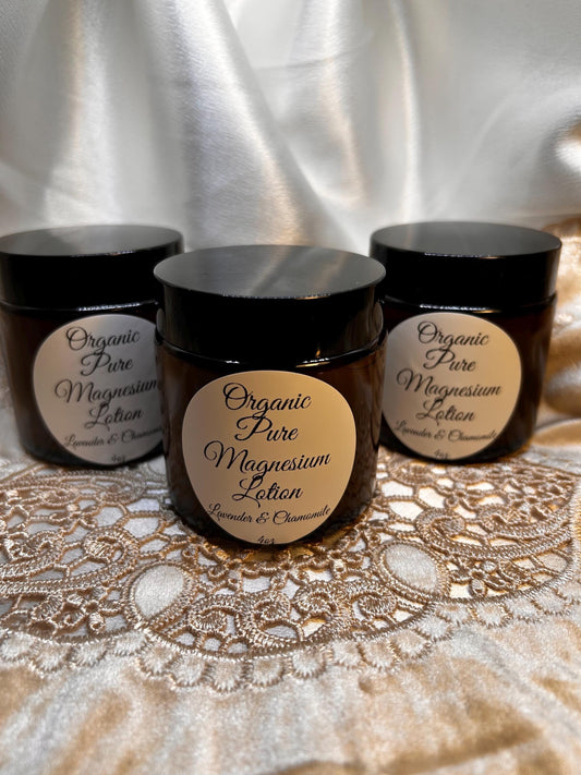 Organic Magnesium Body Lotion: Shea Butter, Lavender & Chamomile (4oz)