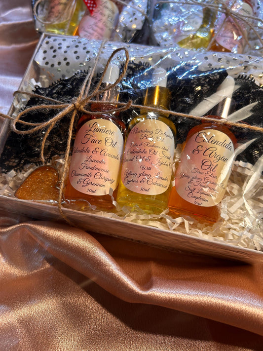 Organic Oil Gift Set: Handmade Botanical Skincare Trio