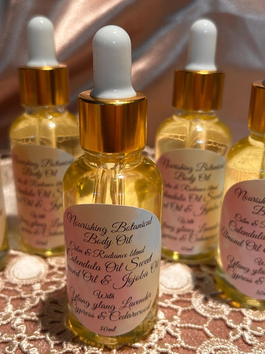 Nourishing Botanical Body Oil: Calming Lavender, Ylang Ylang (30ml)